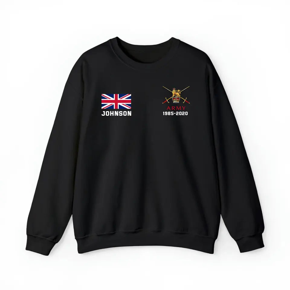 Personalized UK Military Custom Name & Time Hoodie 2D Printed KVH1672