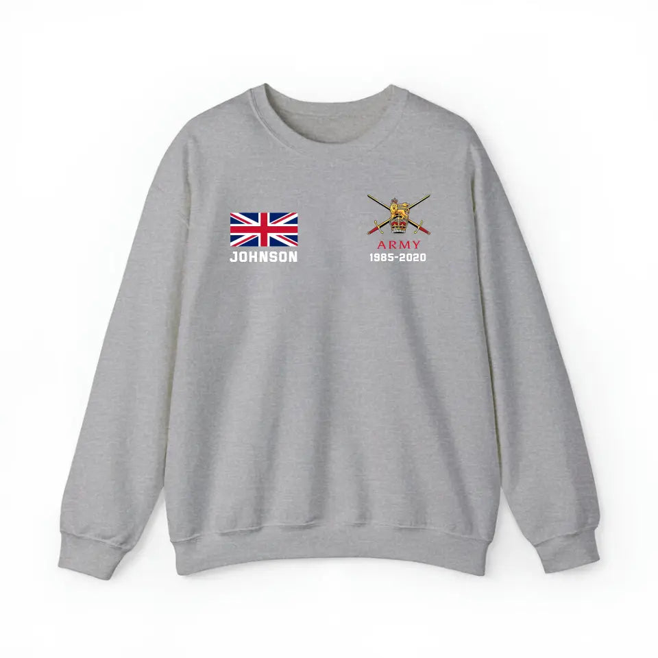 Personalized UK Military Custom Name & Time Hoodie 2D Printed KVH1672