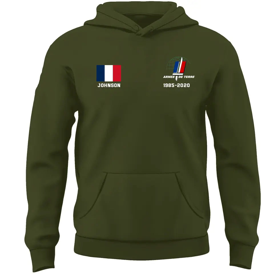Personalized French Milirary Custom Name Hoodie 2D Printed KVH1670