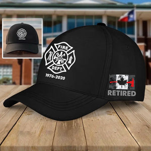 Personalized Retired Canadian Firefighter Flag Black Cap VQ2407