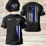 Personalized Thin Blue Line Law Enforcement Sheepdog Custom Your Year Tshirt 2D Printed 231772AHVA
