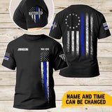 Personalized Thin Blue Line Law Enforcement Sheepdog Custom Your Year Tshirt 2D Printed 231772AHVA