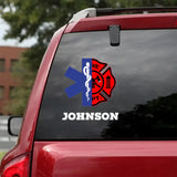 Personalized EMT Firefighter Custom Name Decal Printed VQ2409