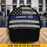 Personalized US Police Custom Name & ID Black Cap KVH2455