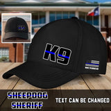 Personalized US Thin Blue Line Law Enforcement Black Cap QTHN2461