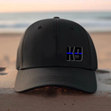 Personalized US Thin Blue Line Law Enforcement Black Cap QTHN2461