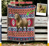 Personalized Upload Your Horse Photo Horse Lovers Gift Woven Blanket QTLVA2479