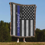Personalized US Police Custom Name & ID Woven Blanket Printed QTVQ2474