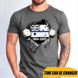 Personalized Retired Australian Police Blueline T-shirt Print LAHLVA2486