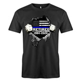 Personalized Retired US Police Blueline T-shirt Print LAHLVA2486