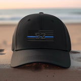 Personalized US Police Blueline Embroided Black Cap Printed VQ24115