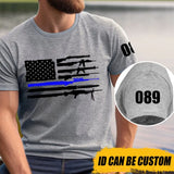 Personalized US Police Blueline T-shirt Print LVA24121