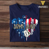 Personalized Army Aunt Heart Shape T-shirt Printed LAHLVA24124