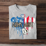 Personalized Army Aunt Heart Shape T-shirt Printed LAHLVA24124