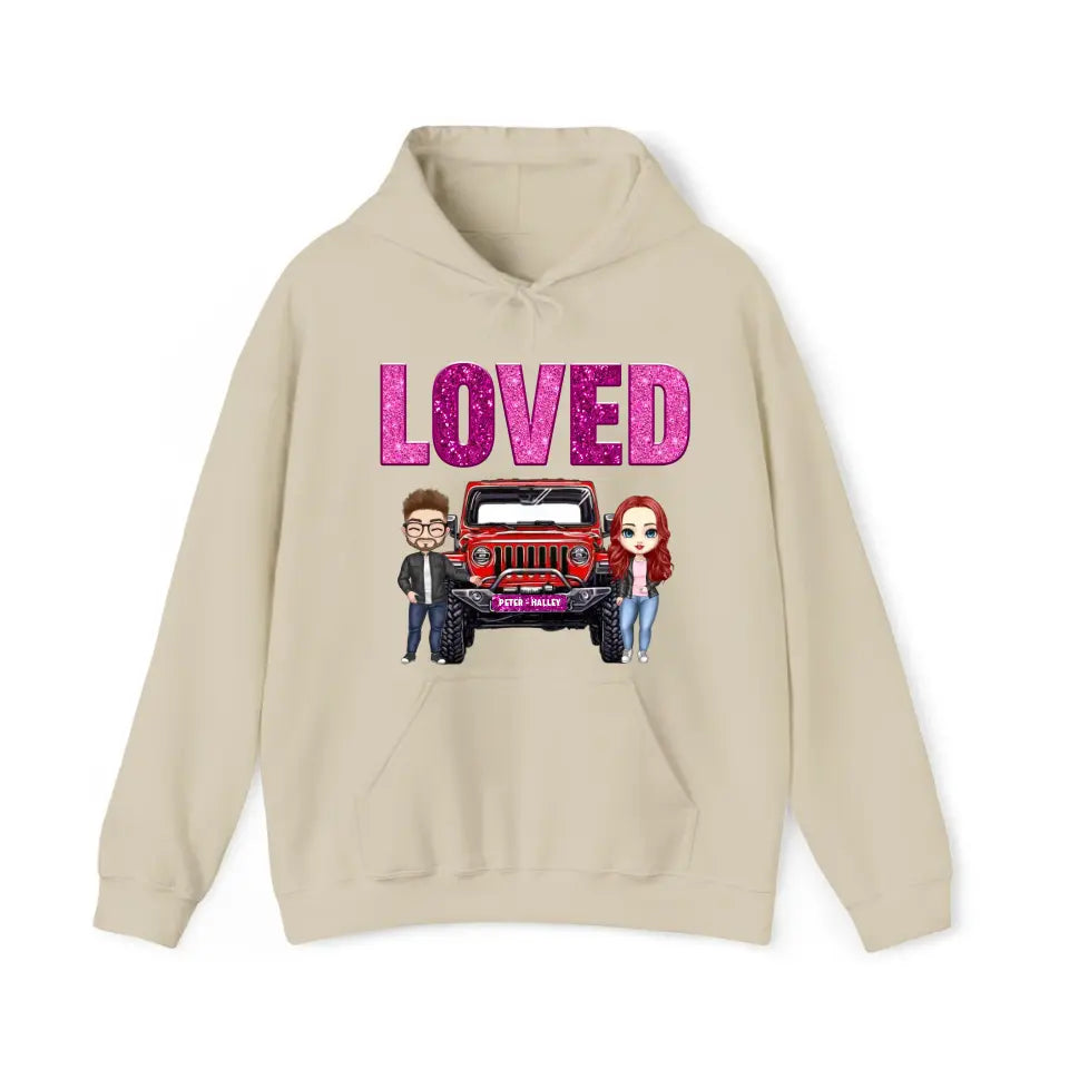 Personalized Couple Jeep Loved Valentine's Day Gift Sweatshirt or Hoodie Printed HN24165