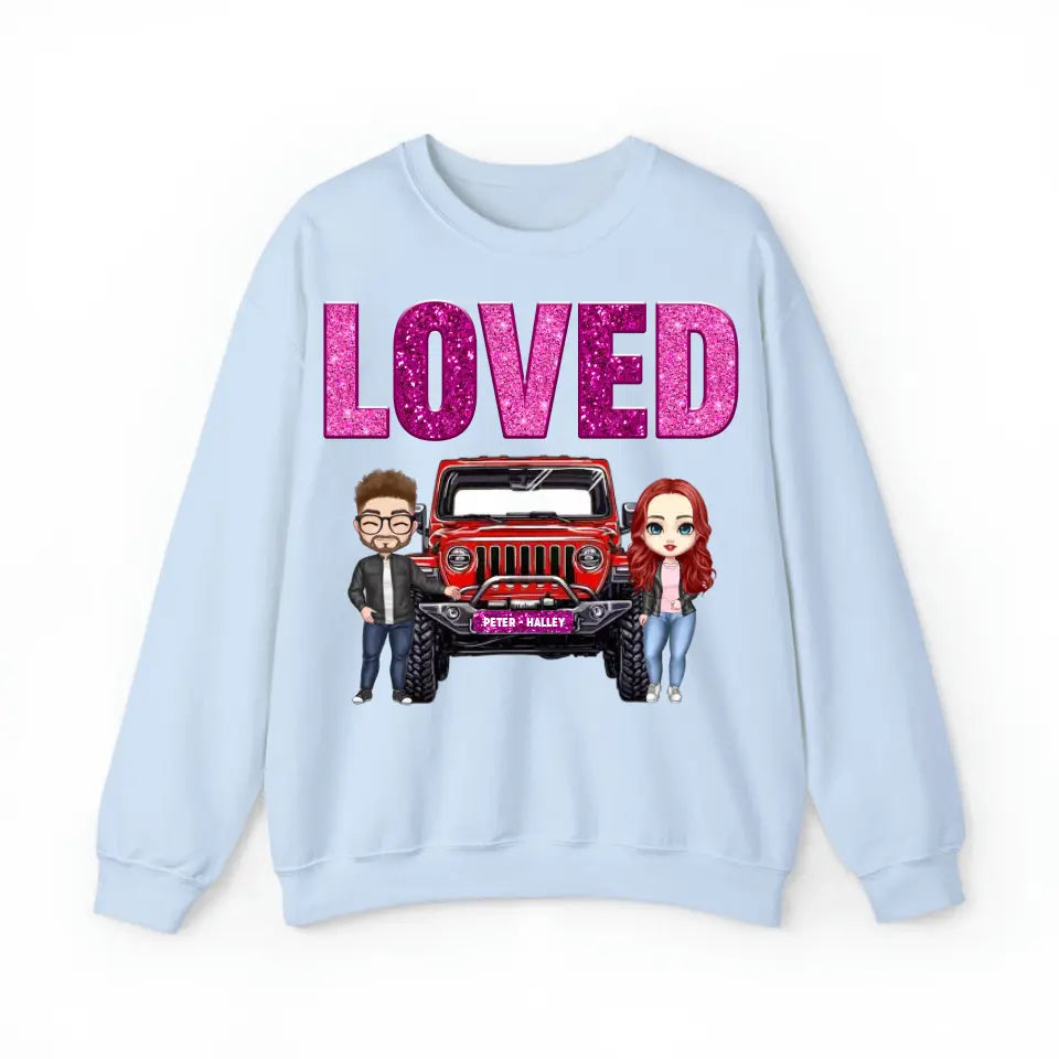Personalized Couple Jeep Loved Valentine's Day Gift Sweatshirt or Hoodie Printed HN24165