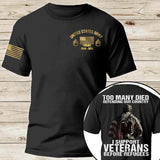 Personalized Too Many Died Defending Our Country I Support Veterans Before Refugees US Veteran Rank Camo T-shirt Printed AHKH24169