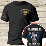 Personalized In Memory Of Those Who Believed It Was Better To Die On Their Feet Than To Live On Their Kness Australian Veteran T-shirt Printed AHLVA24185