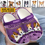 Personalized Love Dogs Custom Name Dog Lovers Gift Clogs Slipper Shoes Printed LVA24192