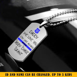 Personalized Law Enforcement Thin Blue Line Family Dog Tag Printed QTKH24238