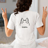 Personalized Dog Mom Dog Ears Line Drawing  T-shirt Printed HN24268