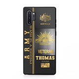 Personalized Army Proudly Served Australian Veteran Gold Rank Camo Phonecase Printed AHVQ24295