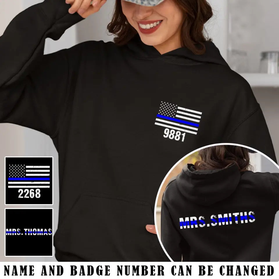 Personalized US Police ID & Name Hoodie 2D Printed VQ24307