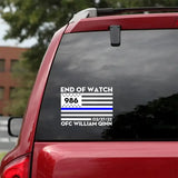 Personalized Thin Blue Line Car Decal Printed 24346KVH