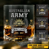 Personalized Australian Armed Forces Whiskey Glass Printed AHVQ24382