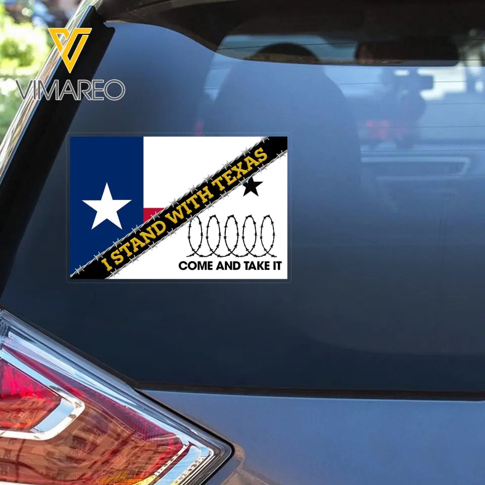 Personalized I stand With Texas Decal Printed AHVQ24421