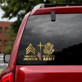 Personalized US Army Logo & Rank Camo Decal Printed AHKH24420