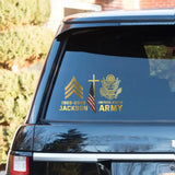Personalized US Army Logo & Rank Camo Decal Printed AHKH24420