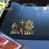 Personalized US Army Logo & Rank Camo Decal Printed AHKH24420