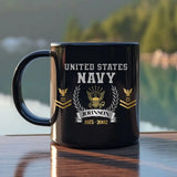 Personalized US Army Rank Camo Custom Name & Time Black Mug Printed AHLVA24414