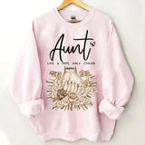 Personalized Aunt Like A Mom Only Cooler Hands with Kid Names Sweatshirt Printed VQ24477