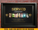 Personalized Served Retired Australian Army Rank Camo Custom Name Poster Printed AHKH24478
