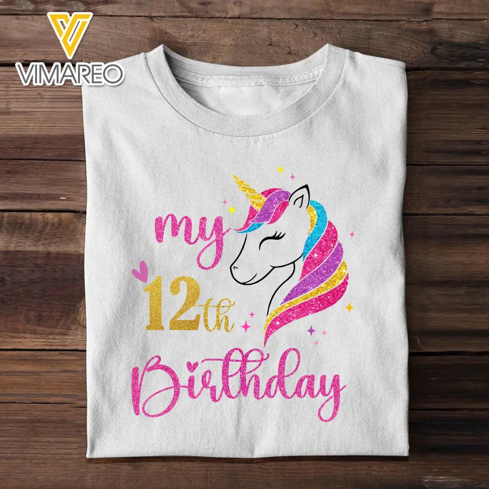 Personalized My 6th Birthday Unicorn T-shirt Printed HN24470