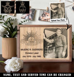 Personalized Upload Your Photo Australian Veteran Army Logo Custom Name & Time Memorial Gift Wooden Frame Printed QTHN24480