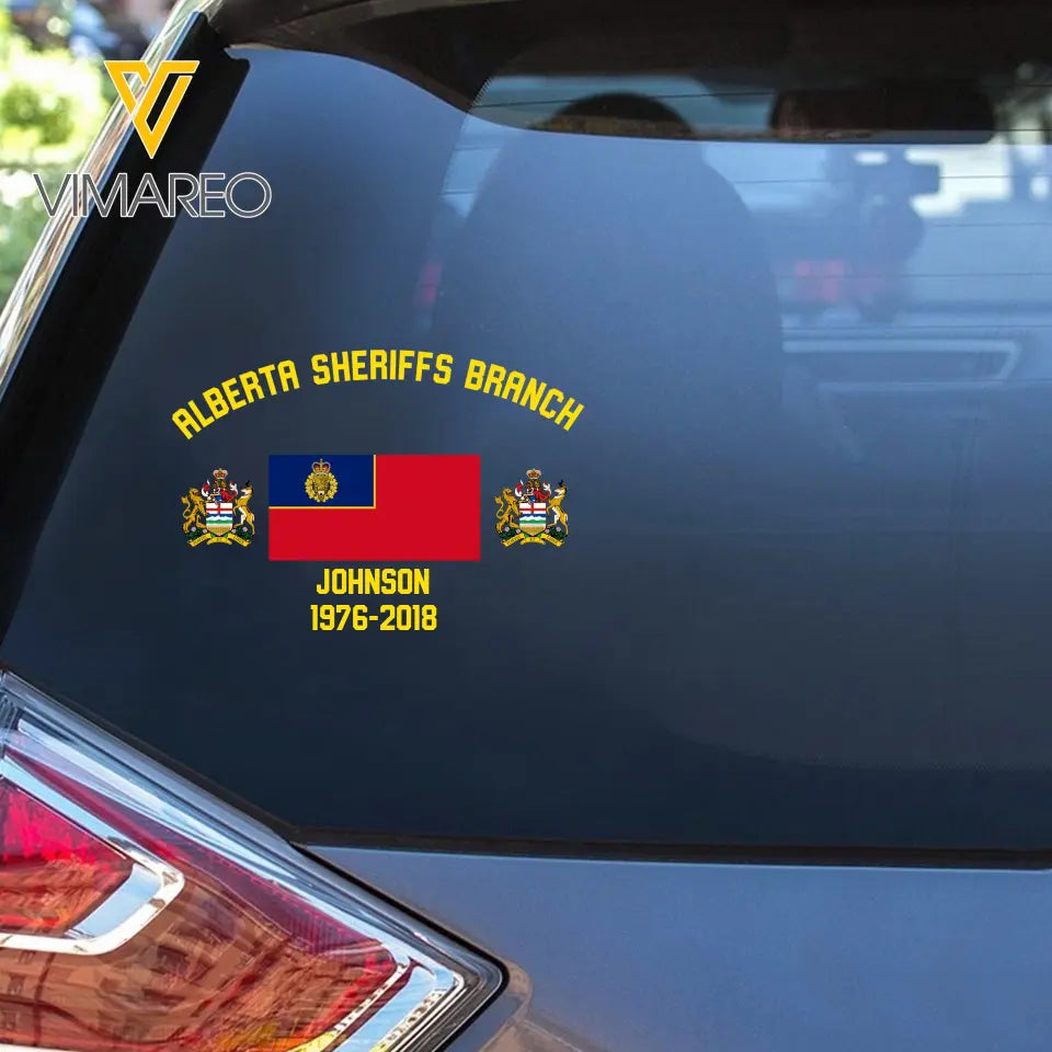 Personalized Royal Canadian Mounted Police Rank & Custom Name Decal Printed VQ24546