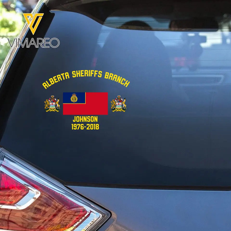 Personalized Royal Canadian Mounted Police Rank & Custom Name Decal Printed VQ24546