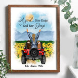Personalized Jeep Girl A Girl Her Dogs & Her Jeep Dog Lovers Gift Frame Poster Printed LVA24541