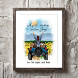 Personalized Jeep Girl A Girl Her Dogs & Her Jeep Dog Lovers Gift Frame Poster Printed LVA24541