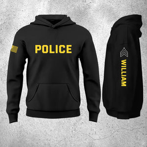 Personalized US Police Custom Rank & NameHoodie 2D Printed QTHN24546