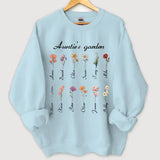 Personalized Auntie's Garden Flowers with Kid Names Sweatshirt Printed HN24561
