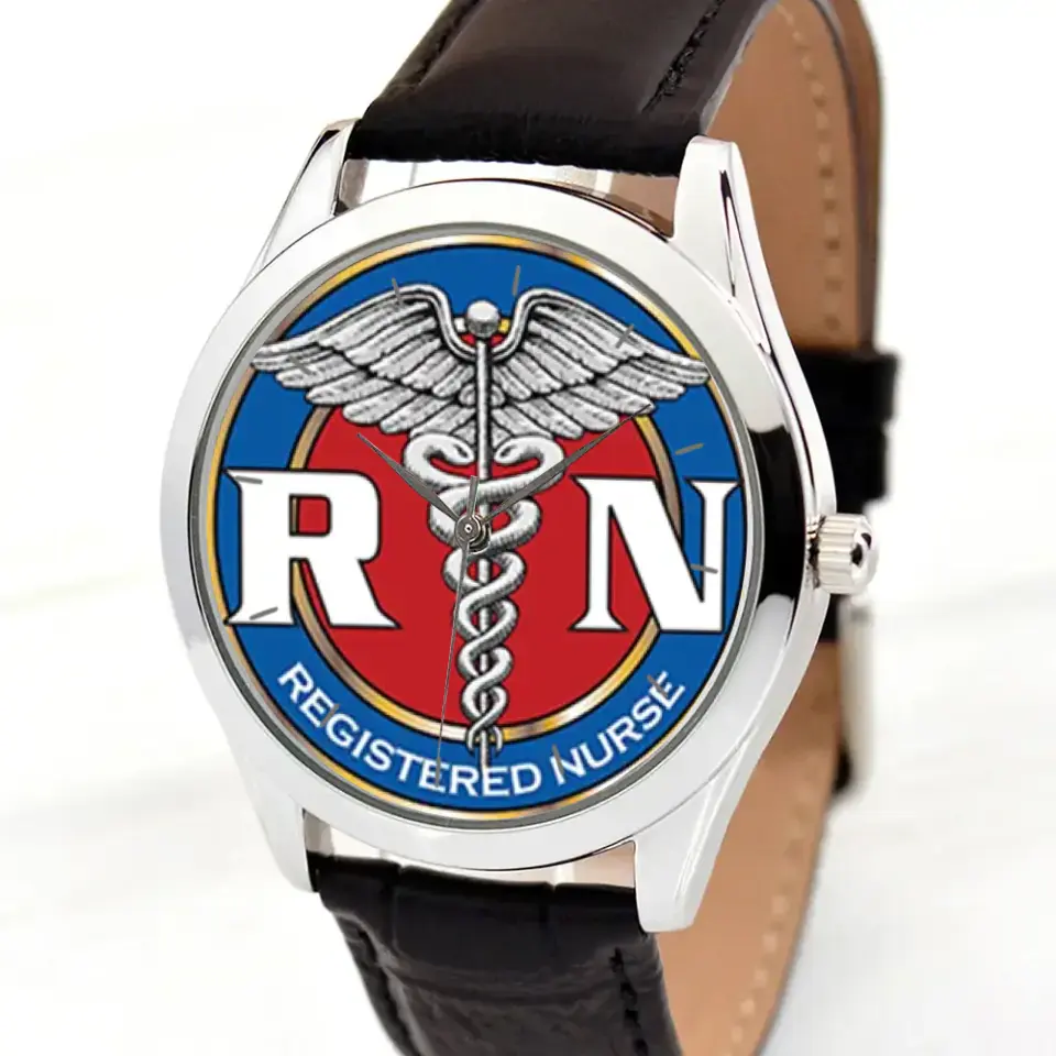 Personalized Medical Nurse Logo Registered Nurse Gift For Nurse Women Watch Leather Band Printed AHHN24565