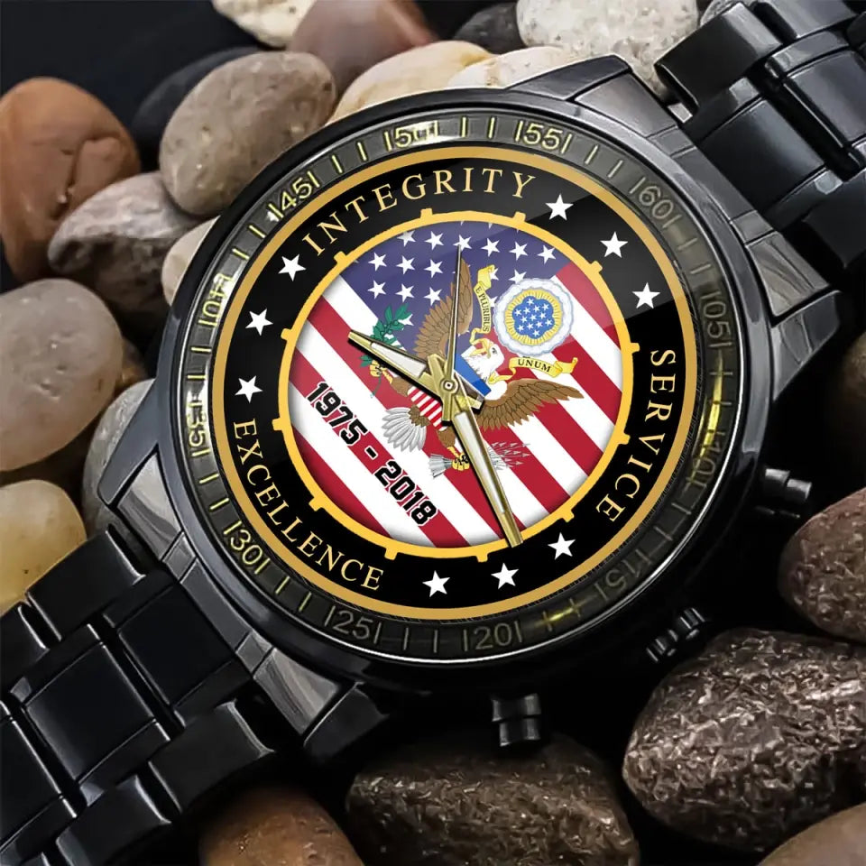 Personalized Integrity Service Excellence US Army Logo Watch Printed AHVQ24583