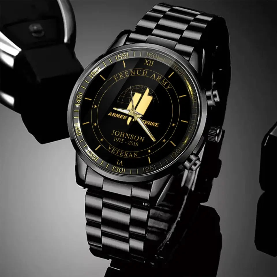 Personalized French Army Logo Custom Name & Time Watch Printed AHVQ24585