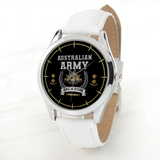 Personalized Australian Army Logo Rank Camo Custom Name & Time Woman Watch Leather Band Printed AHKVH24587