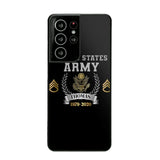 Personalized US Army Rank Camo Custom Name & Time Phonecase Printed AHVQ24540