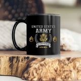 Personalized US Army Rank Camo Custom Name & Time Black Mug Printed AHLVA24414